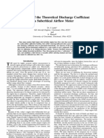 Verification of The Theoretical Discharge Coefficient of A Subcritical Airflow Meter