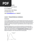 Etti-55-2023-Dr. Sangita Lal Lecture 1-4 Maxwell Botlzmanns Law of Distribution of Velocity