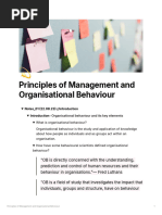 Principles of Management and Organisational Behaviour