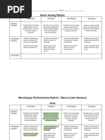 Voice Acting Assessment Rubric