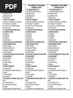 The Origins of The Olympics Listening Activity 10a X 3