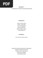 Actividad N 1 Und 2 La Estrategia Como Fundamento Del Desarrollo Empresarial