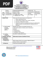Lesson Plan in Math 8 Quarter 4