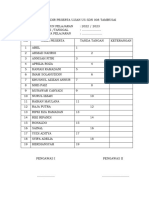 Daftar Hadir Peserta Ujian Us SDN 008 Tambusai