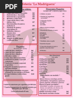 Menu Desayunos Madriguera 26-06-2018