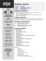 Raheel Zafar Resume