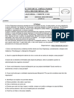 Avaliação Mensal 1º Bimestre 8º Ano E. E. Amélia Passos