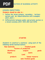 Levels of Production