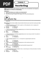 Snorkeling Activity Sheet