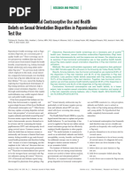 Influence of Hormonal Contraceptive Use and Health Beliefs On Sexual Orientation Disparities in Papanicolaou Test Use.