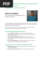 Abhiram Geddam Convener Manifesto