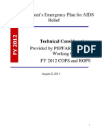 The President S Emergency Plan For AIDS Relief Technical Considerations Provided by PEPFAR Technical Working Groups For FY 2012 COPS and ROPS