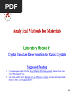 Lab 1 - Crystal Structure Determination For Cubic Crystals