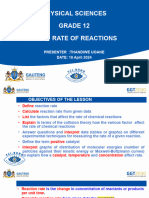 Rate of Reactions 18 April 2024