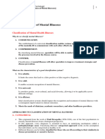 II. Classification of Mental Illness