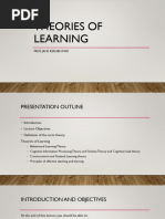 Theories of Learning Lecture Notes by Prof Jane Kerubo