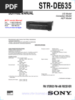 Sony DTS Amplifier Model STRDE635