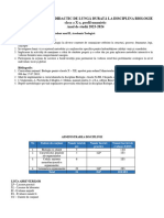 MODEL DE PROIECT DIDACTIC DE LUNGĂ DURATĂ LA DISCIPLINA BIOLOGIE Clasa A X