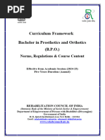 Curriculum Framework Bachelor in Prosthetics and Orthotics (B.P.O.)