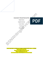 Nurs FPX 4060 Assessment 3 Disaster Recovery Plan