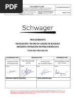 Procedimiento Instalación y Retiro de Lanzas de Bloqueo Mediante Operación Sistema Hidráulico