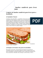 5 Dicas de Lanches para Levar Na Faculdade.