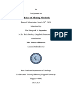 Choice of Mining Method