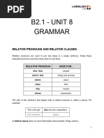 b2.1 - Unit 8 - Grammar