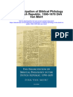 The Emancipation of Biblical Philology in The Dutch Republic 1590 1670 Dirk Van Miert Full Chapter