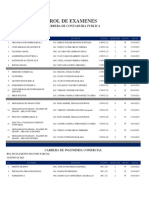 Rol de Examenes Segundo Parcial