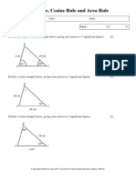 Sine Rule, Cosine Rule and Area Rule - 1