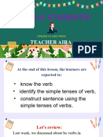 Simple Tenses of Verb 4th Quarter Lesson