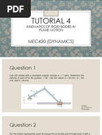 TUTORIAL 4 (Kinematics of RBs in Plane Motion)