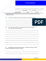 Worksheet Science Grade 7 Unit 10 Measuring Motion