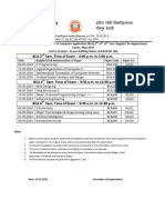 Theory Date Sheet of Bachelor of Computer Application (BCA) 2nd, 4th, 6th Sem. Regular, Re-Appear, Impr. Exams. May-2024