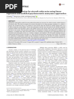 Discomfort Estimation For Aircraft Cabin Noise Using Linear Regression and Modified Psychoacoustic Annoyance Approaches