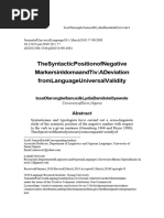 The Syntactic Position of Negative Markers in Idom