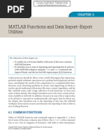 MATLAB Functions and Data Import-Export Utilities