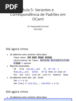 Aula5 - Variantes e Correspondência de Padrões em OCaml