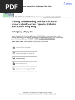 Training, Understanding, and The Attitudes of Primary School Teachers Regarding Inclusive Education in Hong Kong