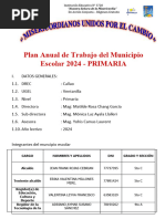 Plan Anual de Trabajo Del Municipio Escolar 2024