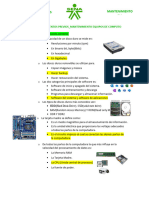 Test de Conocimientos Previos Mantenimiento Equipos de Computo