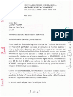 Carta Aclararoria de La Notaria Segunda Del Circuito de Barranquilla, Ana Dolores Meza Caballero