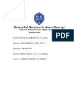 EJERCICIO TEORICO PRÁCTICO DE LOS CIF, Costos I, Unidad V