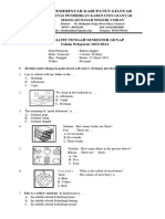 Soal STS 2 Bahasa Inggris Kelas 1