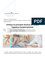 Técnicas Da Terapia Cognitivo-Comportamental - Veja As Principais!