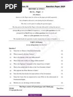 ICSE Class 10 History and Civics Question Paper 2020