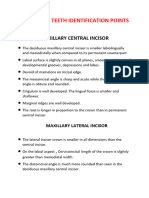 Deciduous Teeth Identification Points