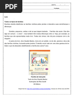 Interpretacao de Texto Todos Os Tipos de Familias 8º Ano PDF