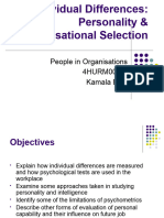 Individual Differences - Personality and Organisational Selection